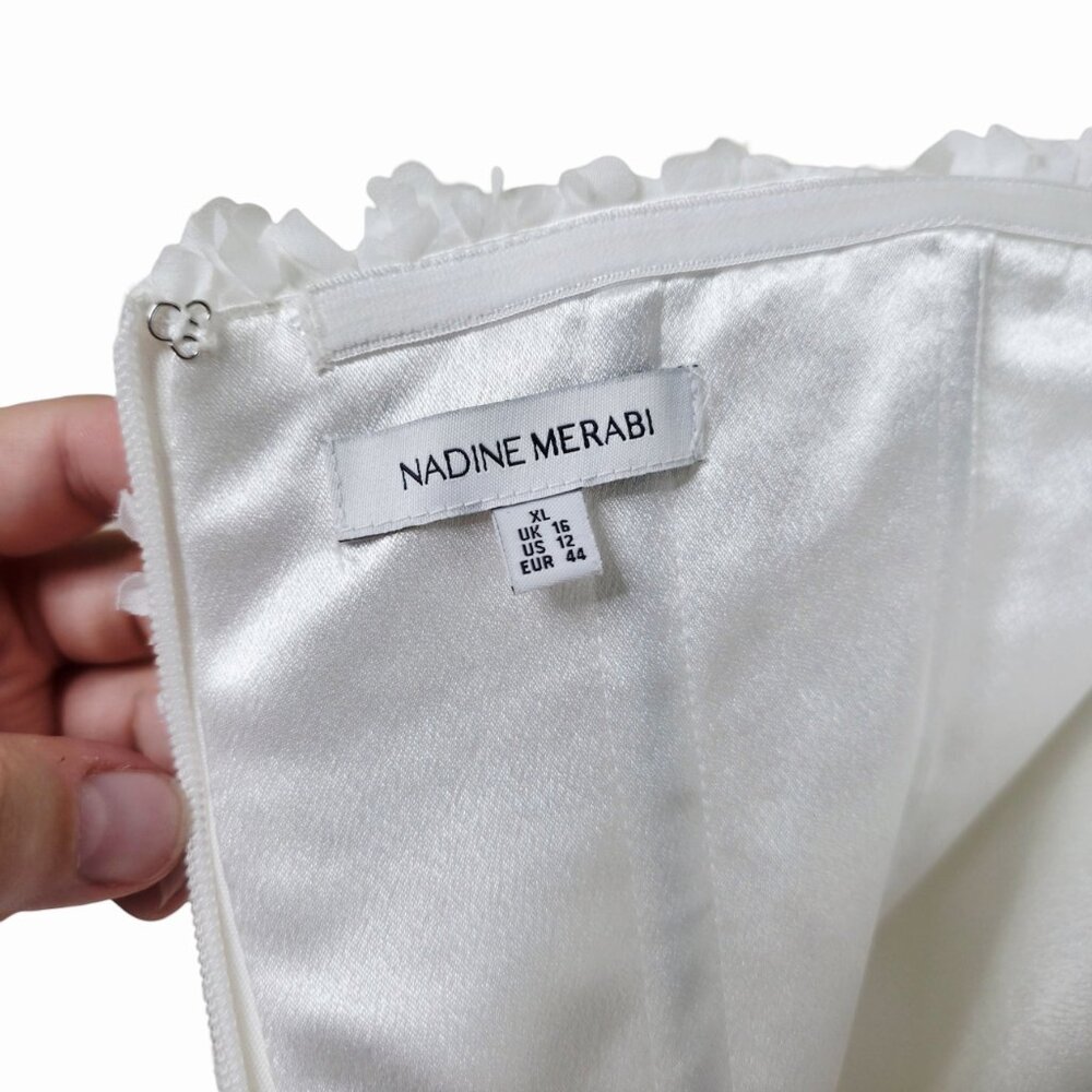 Nadine Merabi Maisy White 3D Floral Applique Corset Strapless Mini Dress‎ XL - Picture 5 of 14